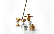 堺の伝統産品 お香立て [しずく-BRASS]とincense holder plate [BRASS] セット