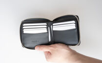 チマブエ　栃木レザー　ラウンドファスナー二つ折り財布　【紺】【雑貨&nbsp;ファッション&nbsp;人気&nbsp;おすすめ&nbsp;】