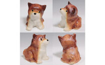 信楽焼&nbsp;4号&nbsp;柴犬&nbsp;置物（火色）&nbsp;陶器