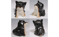 信楽焼 4号 柴犬 置物（黒色） 陶器