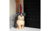 信楽焼 黒犬 陶器 傘立て