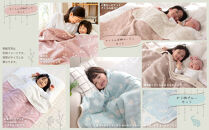 【さくらんぼベージュセット】6重ガーゼケット おなかけっと＆綿毛布　出産祝い　ギフトセット