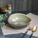 信楽焼 盛鉢（古信楽） 満水1000cc 楕円変形大鉢