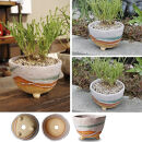 信楽焼&nbsp;足付き&nbsp;植木鉢3色セット（湖水/新緑/黒砂）