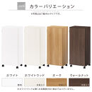 【国産家具】オーダーすき間ラック〔幅40cm・キャスター・扉付き・ロータイプ〕（オーク）すき間ラック&nbsp;収納棚&nbsp;約&nbsp;奥行32&nbsp;高さ96&nbsp;扉付き&nbsp;キャスター付き&nbsp;スリム&nbsp;薄型&nbsp;木製&nbsp;扉付&nbsp;5段&nbsp;ABE400113-40-OAK