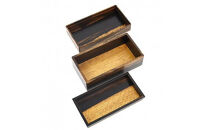 黒柿　二段箱　几帳面