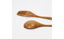 さくら　パスタフォークとパスタスプーンセット　オイル仕上げ