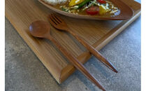 さくら　パスタフォークとパスタスプーンセット　オイル仕上げ