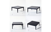 【シンプルモダンな家具のお部屋に】&nbsp;シャープなデザインのＮＯ１センターテーブル80×80&nbsp;オークブラック&nbsp;ローテーブル&nbsp;無垢材&nbsp;国産&nbsp;大川家具