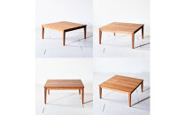 【シンプルモダンな家具のお部屋に】&nbsp;シャープなデザインのＮＯ１センターテーブル100×100&nbsp;チェリー&nbsp;ローテーブル&nbsp;無垢材&nbsp;国産&nbsp;大川家具