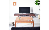 【シンプルモダンな家具のお部屋に】&nbsp;シャープなデザインのＮＯ１センターテーブル80×80&nbsp;チェリー&nbsp;ローテーブル&nbsp;無垢材&nbsp;国産&nbsp;大川家具