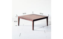 【シンプルモダンな家具のお部屋に】&nbsp;シャープなデザインのＮＯ１センターテーブル90×90&nbsp;ウォールナット&nbsp;ローテーブル&nbsp;無垢材&nbsp;国産&nbsp;大川家具