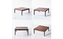 【シンプルモダンな家具のお部屋に】&nbsp;シャープなデザインのＮＯ１センターテーブル120×120&nbsp;ウォールナット&nbsp;ローテーブル&nbsp;無垢材&nbsp;国産&nbsp;大川家具