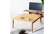 【シンプルモダンな家具のお部屋に】&nbsp;シャープなデザインのＮＯ１センターテーブル90×90&nbsp;オーク&nbsp;ローテーブル&nbsp;無垢材&nbsp;国産&nbsp;大川家具