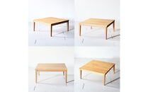 【シンプルモダンな家具のお部屋に】&nbsp;シャープなデザインのＮＯ１センターテーブル100×100&nbsp;オーク&nbsp;ローテーブル&nbsp;無垢材&nbsp;国産&nbsp;大川家具