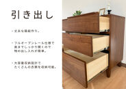 【レッドオーク】大川家具&nbsp;幅120cm&nbsp;3段&nbsp;チェスト&nbsp;-gold-ゴールド