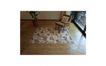 クラシックフラワーラグ88×176&nbsp;〈ベージュ〉