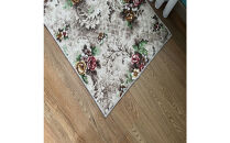 クラシックフラワーラグ88×176&nbsp;〈ベージュ〉