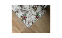 耐久性のある花柄抗菌カーペット&nbsp;2帖&nbsp;〈ベージュ〉