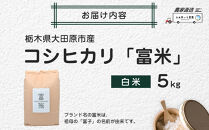 ≪2026年10月中旬以降発送≫&nbsp;令和8年産&nbsp;栃木県大田原市産コシヒカリ「富米」&nbsp;白米&nbsp;5キロ&nbsp;｜米&nbsp;お米&nbsp;&nbsp;コメ&nbsp;こしひかり&nbsp;5kg