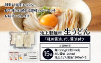 【お中元ギフト】本家　池上製麺所　生うどん15食（鎌田醤油　だし醤油）