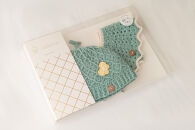 HOPPL（ホップル）手編みビブ＆キャップセット（メロン/サイズM）