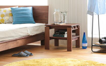 旭川家具 MUKU工房オリジナル ノキ サイドテーブル ウォールナット_04911