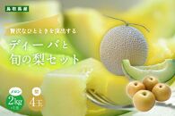 【ポイント交換専用】924.【ふるさと納税】【青肉系メロン】ディーバ（メロン）と旬の梨セット※離島への配送不可（北海道、沖縄本島は配送可能）