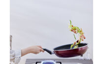 フライパン&nbsp;ダイヤモンドコートフライパン炒め鍋&nbsp;IH・ガス火両用26cm&nbsp;VDI-W26&nbsp;ワインレッド