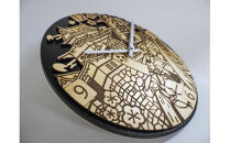 新マンホールデザイン「小田原巡り」制作記念時計【マンホール&nbsp;小田原マンホール&nbsp;小田原巡り&nbsp;制作記念時計&nbsp;マンホールモチーフ時計&nbsp;直径：250mm&nbsp;厚さ（本体部分）：9mm&nbsp;厚さ（時計部分含む）：26mm&nbsp;神奈川県&nbsp;小田原市&nbsp;】