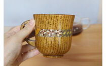 【箱根寄木細工　マグカップ2つと寄木盆のセット】伝統工芸品で素敵なひと時を