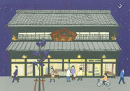 ポストカード3枚とミニブックセット【画家 風景描写 小田原 作品集 100x148mm 150x150mm 紙 絵はがき アートブック 小田原たてものさんぽ 建物　散歩 アート作品 屋内装飾 神奈川県 小田原市 】