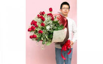 赤バラの花束 21本「あなただけに尽くします」