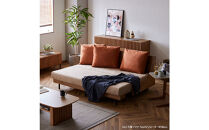 ソファベッド&nbsp;セミダブル&nbsp;幅180cm&nbsp;フォース&nbsp;Exごろ寝ソファ&nbsp;ごろ寝ソファ&nbsp;＜01.ヴィンテージナチュラル×ベージュ(オレンジ)＞&nbsp;【モーブル／大川家具】