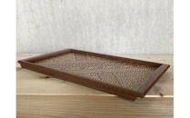 【箱根寄木細工　長角盆　大】色々なシーンで使えるお盆【小寄木模様長角盆&nbsp;小寄木　幾何学模様&nbsp;W410×D235ｍｍ&nbsp;寄木の板&nbsp;木製盆&nbsp;木製　高級感&nbsp;インテリア&nbsp;天然木材&nbsp;小寄木&nbsp;神奈川県&nbsp;小田原市&nbsp;】