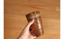 【箱根寄木細工をあしらった木製ジョッキ２点セット】保冷性に優れ、木肌のつくるクリーミーな泡立ちが格別の一杯に【キッチン用品 食器 雑貨 日用品 木製食器　職人メイド 工芸品 職人の手作り おしゃれ食器 神奈川県 小田原市 】