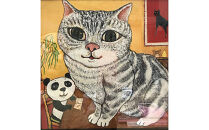 アーティストが『愛しいペットのポートレート』描きます 6号サイズ スクエア 410×410mm【アート 6号サイズ　油絵 横井山泰 美術 作家 410×318mm スクエア 神奈川県 小田原市 】