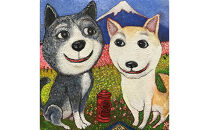 アーティストが『愛しいペットのポートレート』描きます 6号サイズ スクエア 410×410mm【アート 6号サイズ　油絵 横井山泰 美術 作家 410×318mm スクエア 神奈川県 小田原市 】