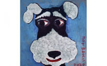 アーティストが描く愛しいペットのポートレート　15cm×15cm　水彩　額付【アート 15cm×15cm 横井山泰 美術 作家 水彩 額付 厚紙 美術品 アート作品 作品 屋内装飾品 神奈川県 小田原市 】