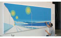 壁掛け壁画　小田原の風景など　大型オリジナルアート　壁のサイズに合わせたキャンバス作品　4メートル程度まで　海　山　空