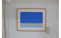 オリジナル風景画　オーダー制作　額装付きジクレープリント　小田原にある景色　心象風景　片田舎の風景　子供の頃に見た風景　海　空　山