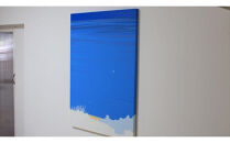 原画【また会いましょう】オリジナル風景画　キャンバス&nbsp;ペインティング　小田原出身在住イラストレーターの作品　心象風景　子供の頃見た風景　海　空　山