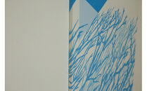 原画【ある青い晴天の日のできごと】オリジナル風景画　キャンバス&nbsp;ペインティング　小田原出身在住イラストレーターの作品　心象風景　子供の頃見た風景　海　空　山