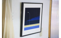 【幸福の孤独と、夜の瞼】小説付き　直筆サイン入り　額付きジークレープリント　小田原にある景色　心象風景　片田舎の風景　子供の頃に見た風景　海　空　山