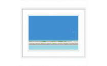 【バスを待ちながら】小説付き　直筆サイン入り　額付きジークレープリント　小田原にある景色　心象風景　片田舎の風景　子供の頃に見た風景　海　空　山