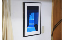 【森の中の小さな明かり】小説付き　直筆サイン入り　額付きジークレープリント　小田原にある景色　心象風景　片田舎の風景　子供の頃に見た風景　海　空　山