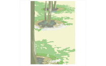 【日曜日の朝に】直筆サイン入り　額付きジークレープリント　小田原にある景色　心象風景　片田舎の風景　子供の頃に見た風景　海　空　山