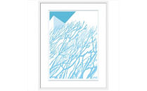 【ある青い晴天の日の出来事】直筆サイン入り　額付きジークレープリント　小田原にある景色　心象風景　片田舎の風景　子供の頃に見た風景　海　空　山