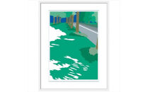 【その先の向こう側】直筆サイン入り　額付きジークレープリント　小田原にある景色　心象風景　片田舎の風景　子供の頃に見た風景　海　空　山