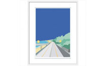 【帰り道】直筆サイン入り　額付きジークレープリント　小田原にある景色　心象風景　片田舎の風景　子供の頃に見た風景　海　空　山